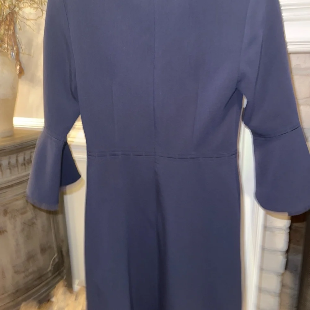 Banana Republic Navy Cotton Dress Flutter Bell Sleeve Size 0